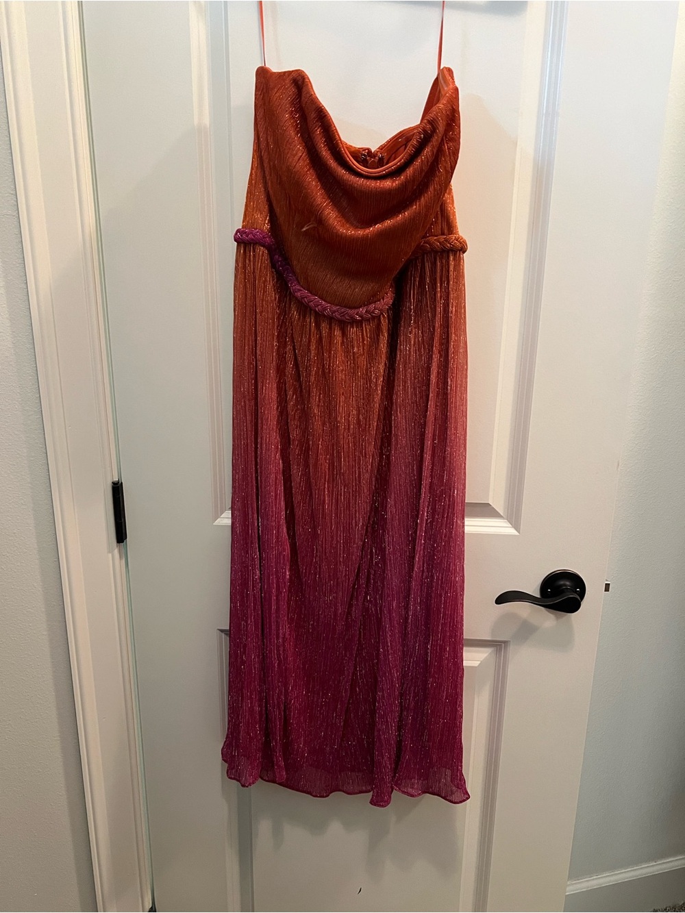 Dress the Population Strapless Ombre Dress in Orange and Pink - Picture 3 of 4